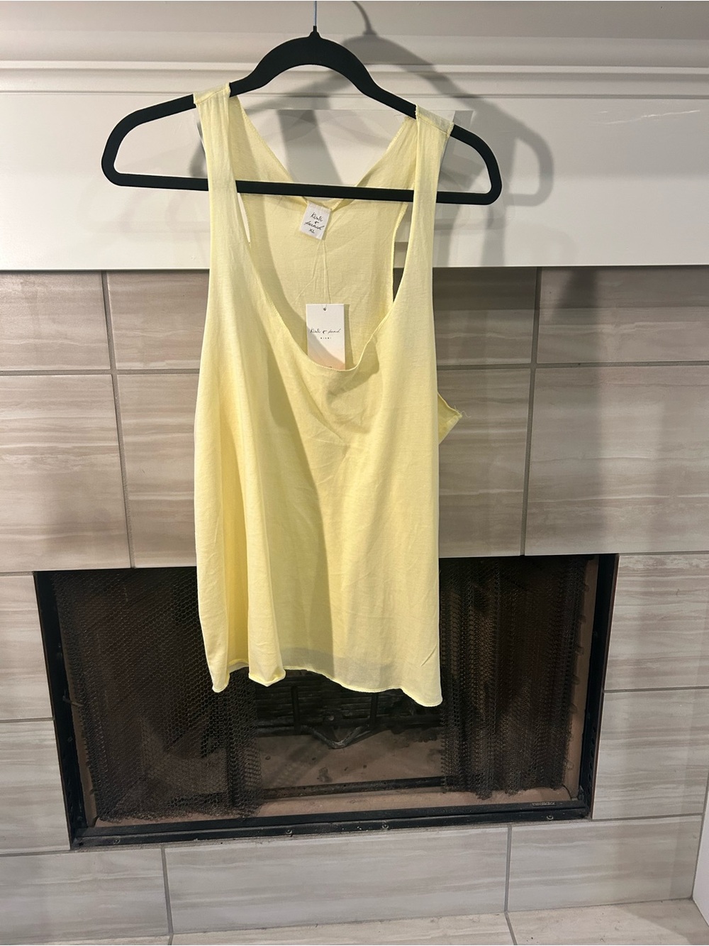 Kiwi and Punch Pale Yellow Racerback Tank Top NWT